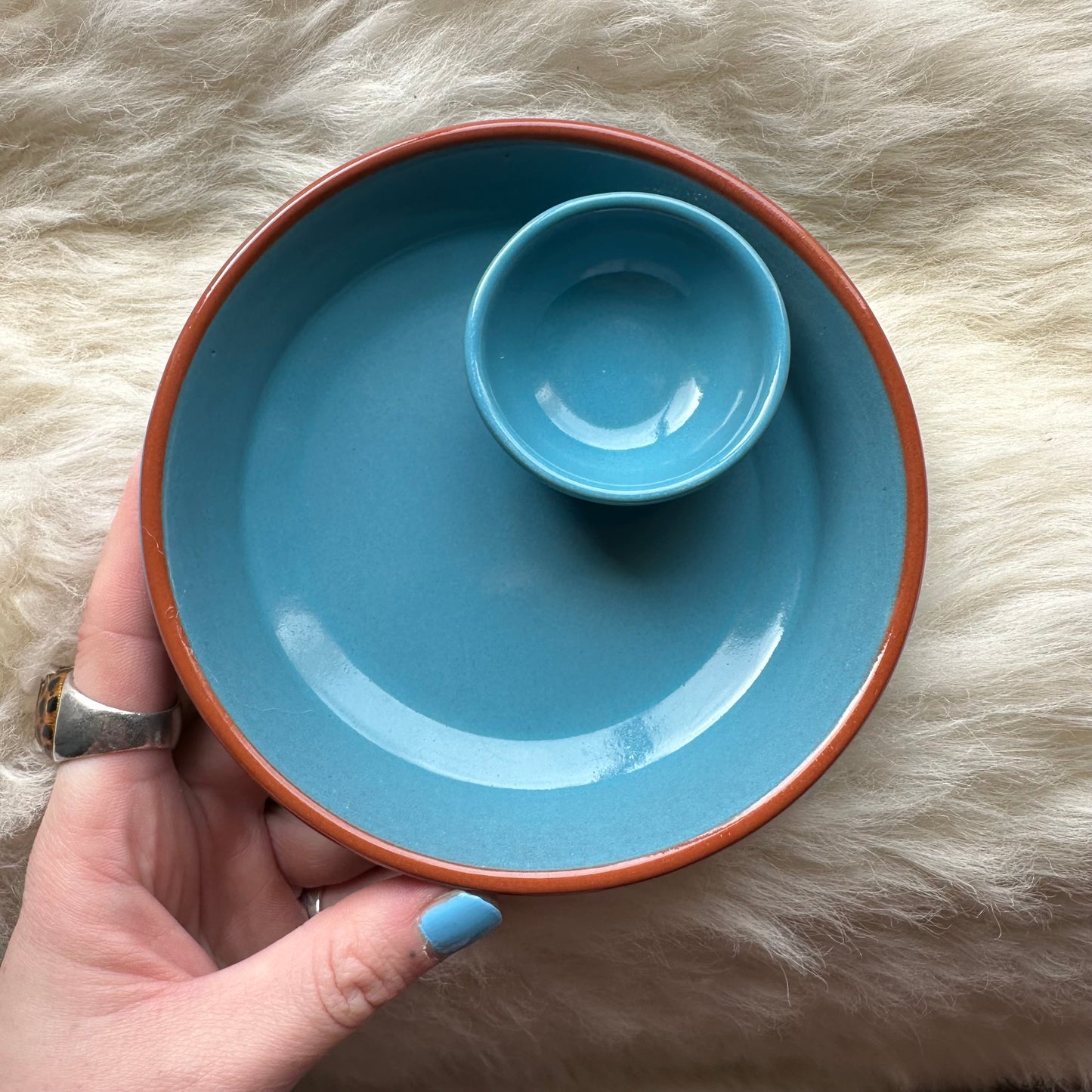 Blue & Terracotta Nibbles Dish