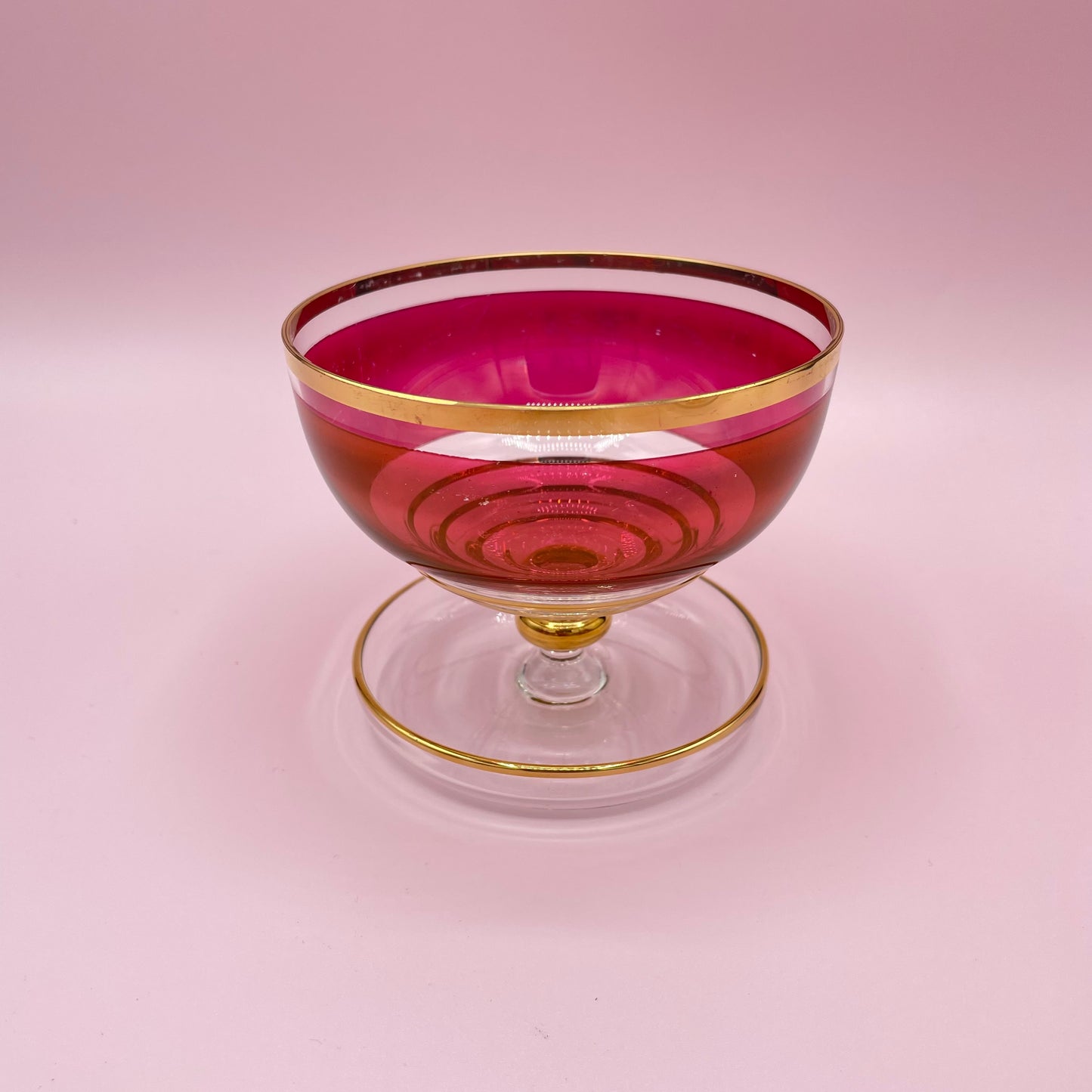 Cranberry Glass Bowls x5