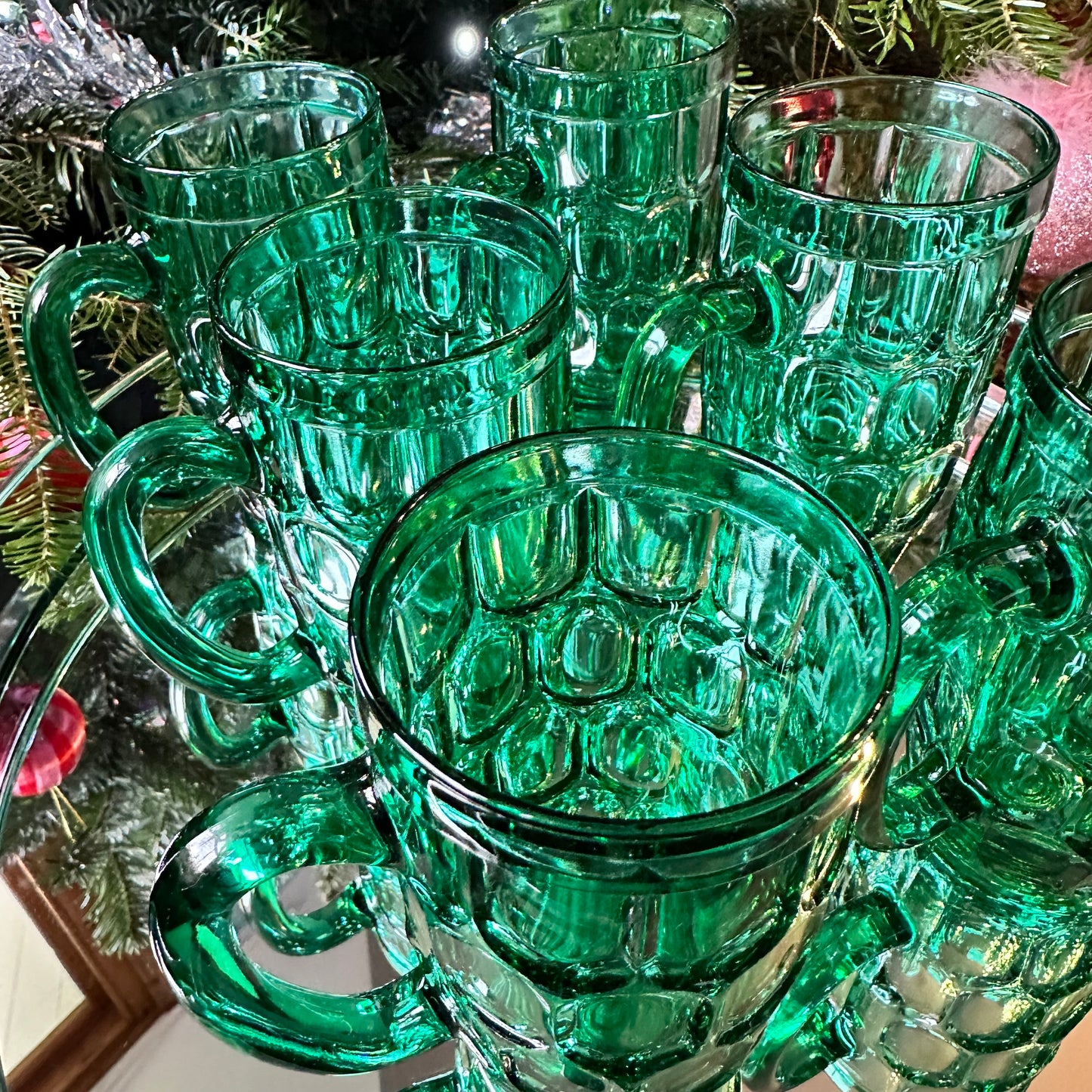 Green Half Pint Tankards (Pair)