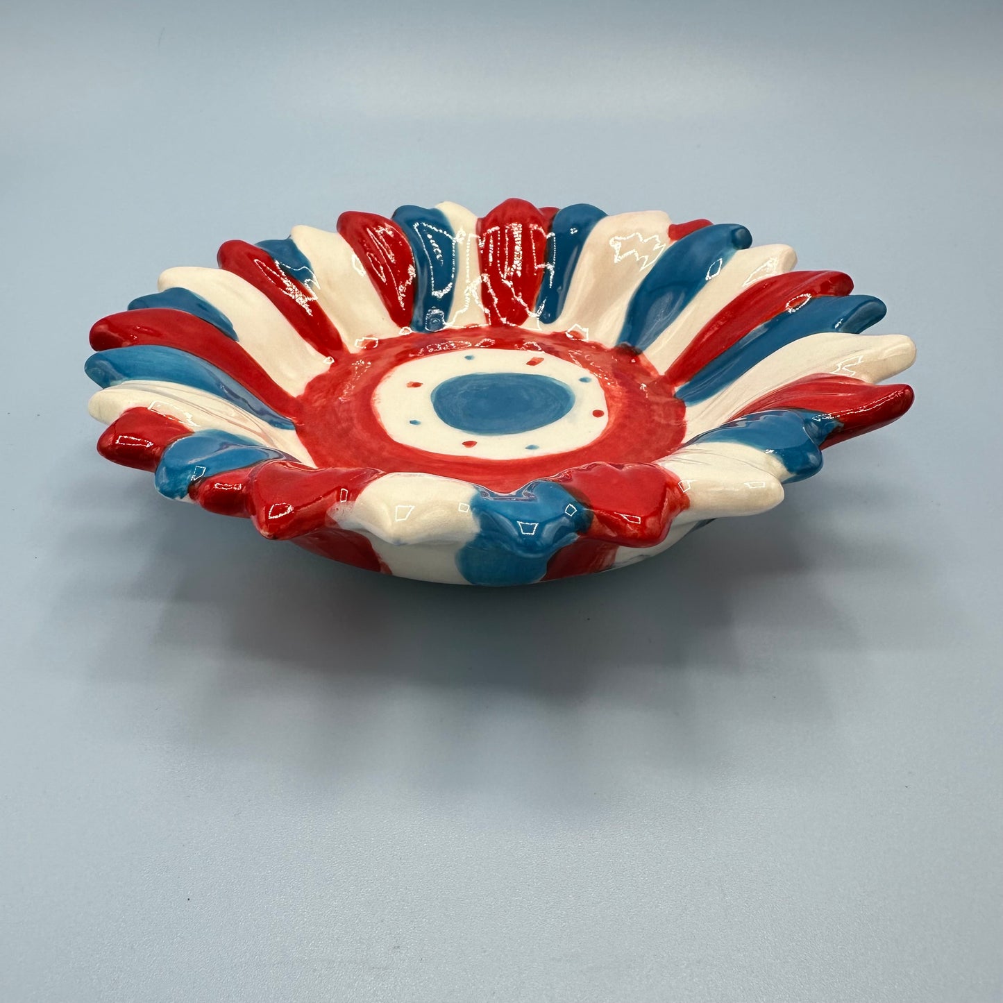 Red & Blue Ceramic Dish