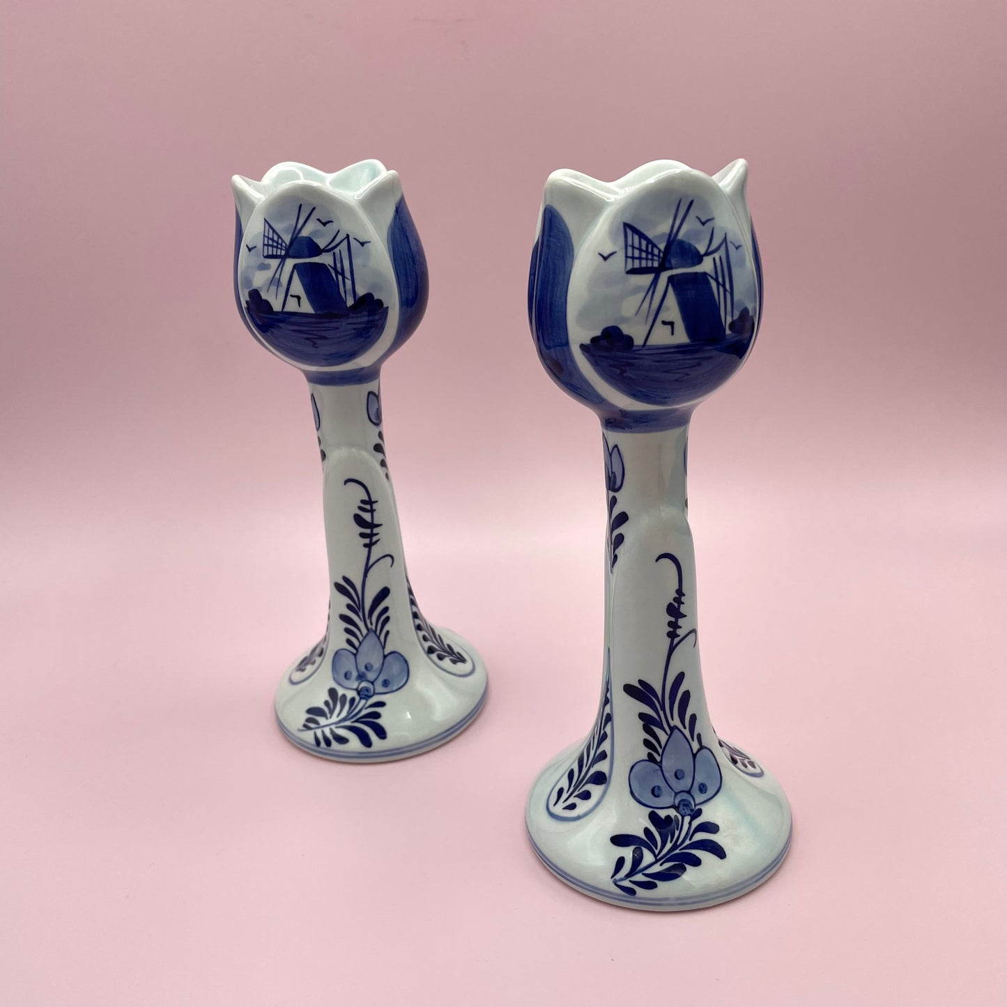 Delft Candle Holder (Pair)