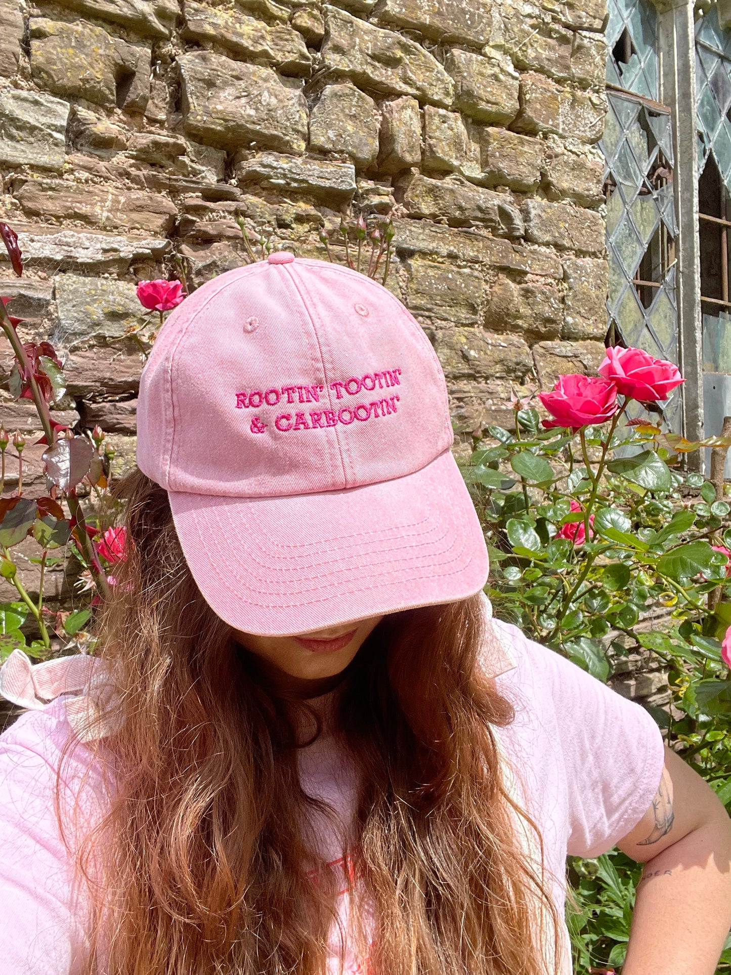 Rootin’ Tootin’ & Carbootin’ Vintage Pink Cap Hat