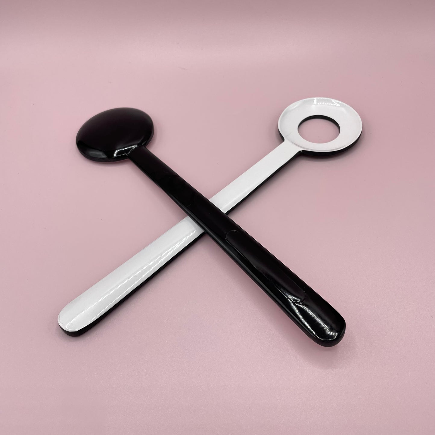 Black & White Salad Servers