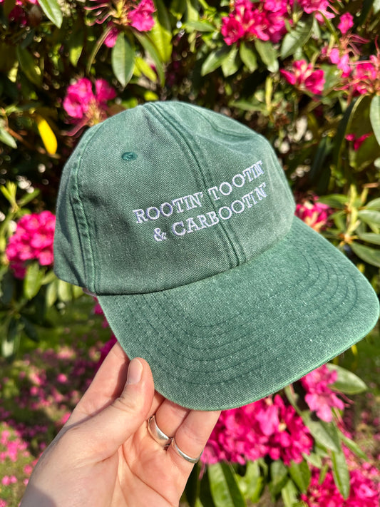 Rootin’ Tootin’ & Carbootin’ Vintage Green & Lilac Cap