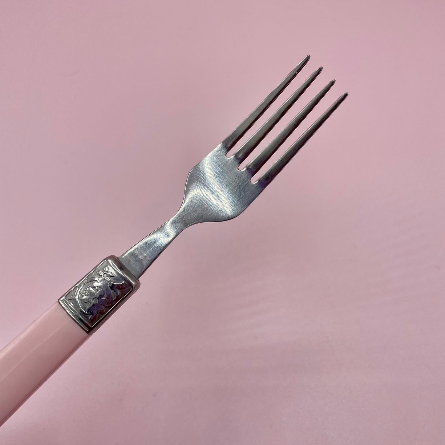 Pink Handle Knife & Fork Set (4)