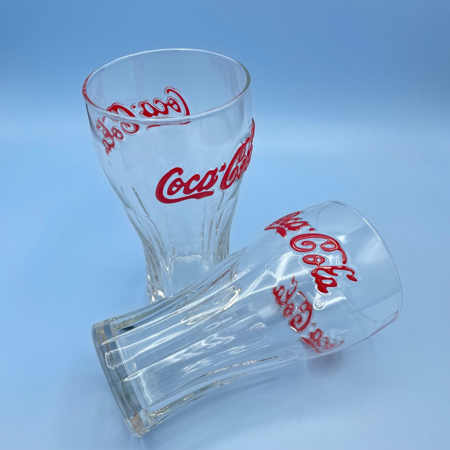 Clear Coke Glasses x 4