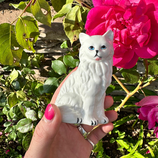 White Persian Cat Figurine