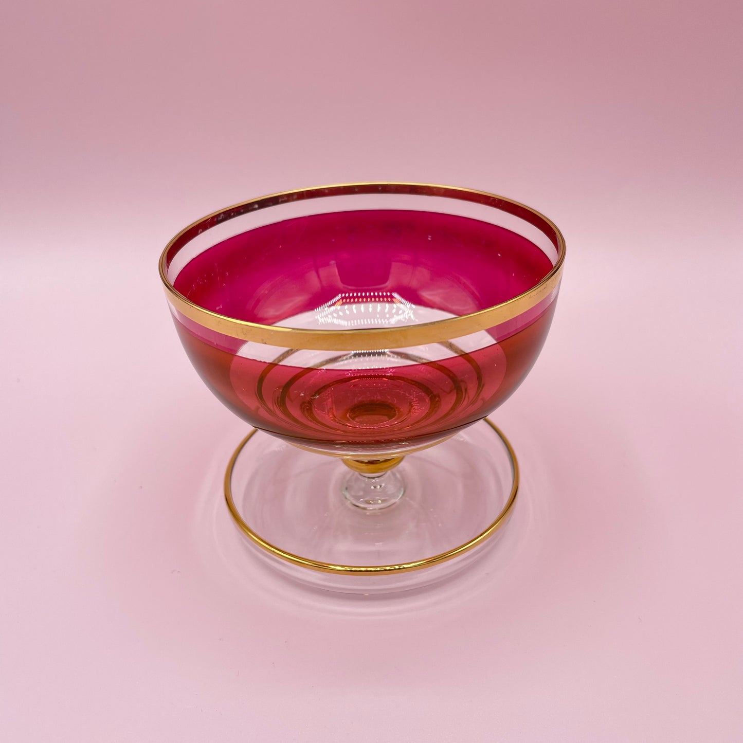 Cranberry Glass Bowls x5