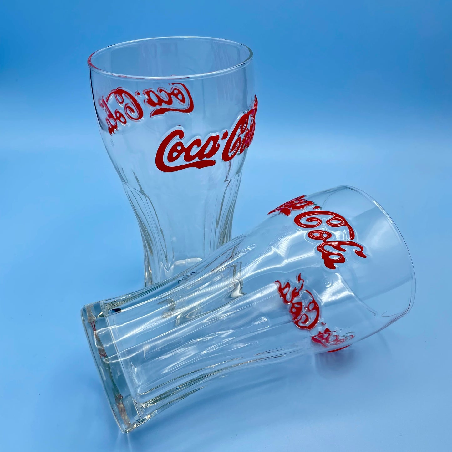 Clear Coke Glasses x 4