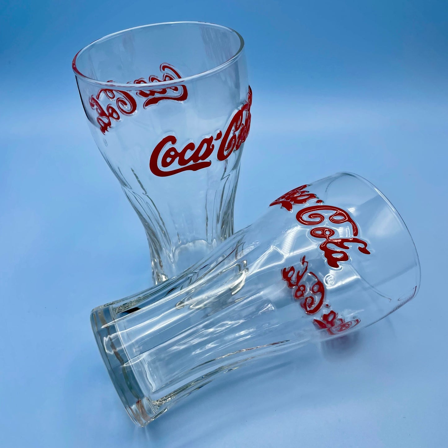 Clear Coke Glasses x 4