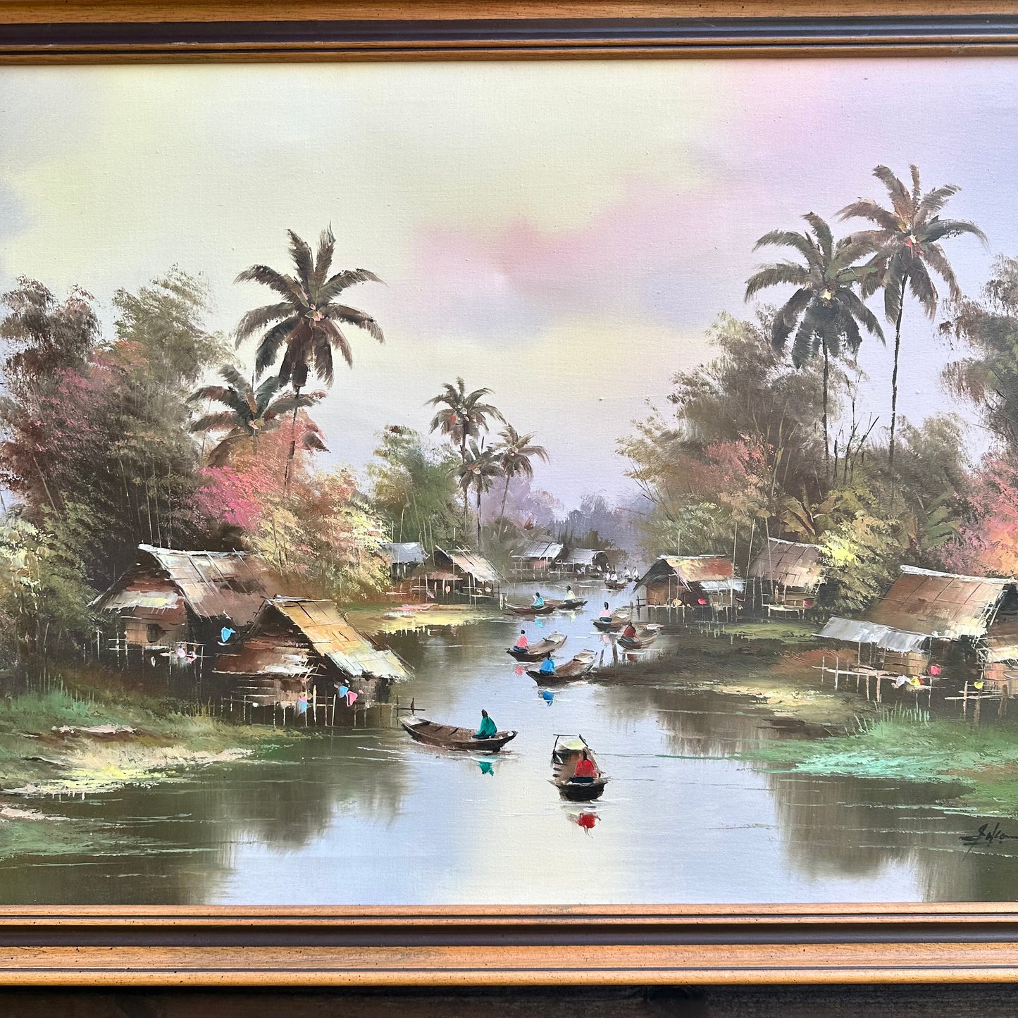 Asian Water Scene Canvas Original