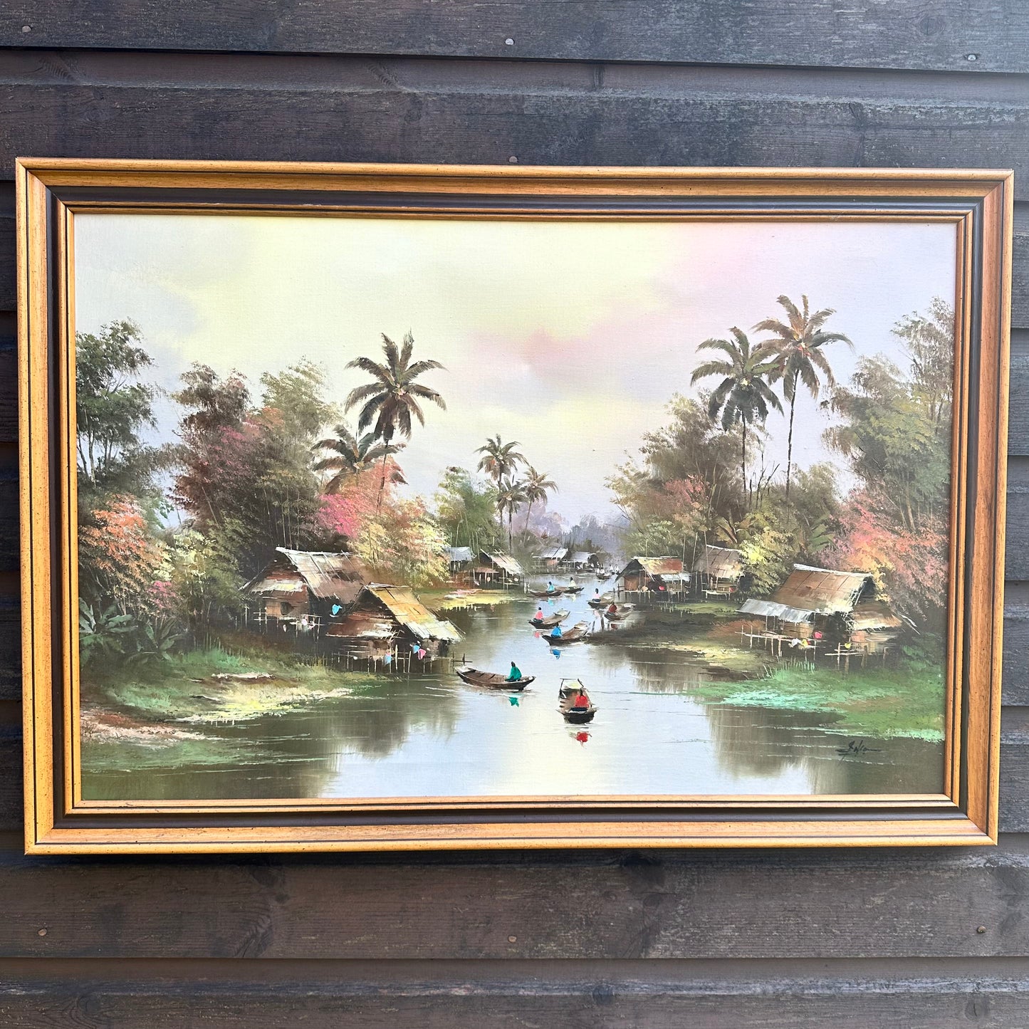 Asian Water Scene Canvas Original