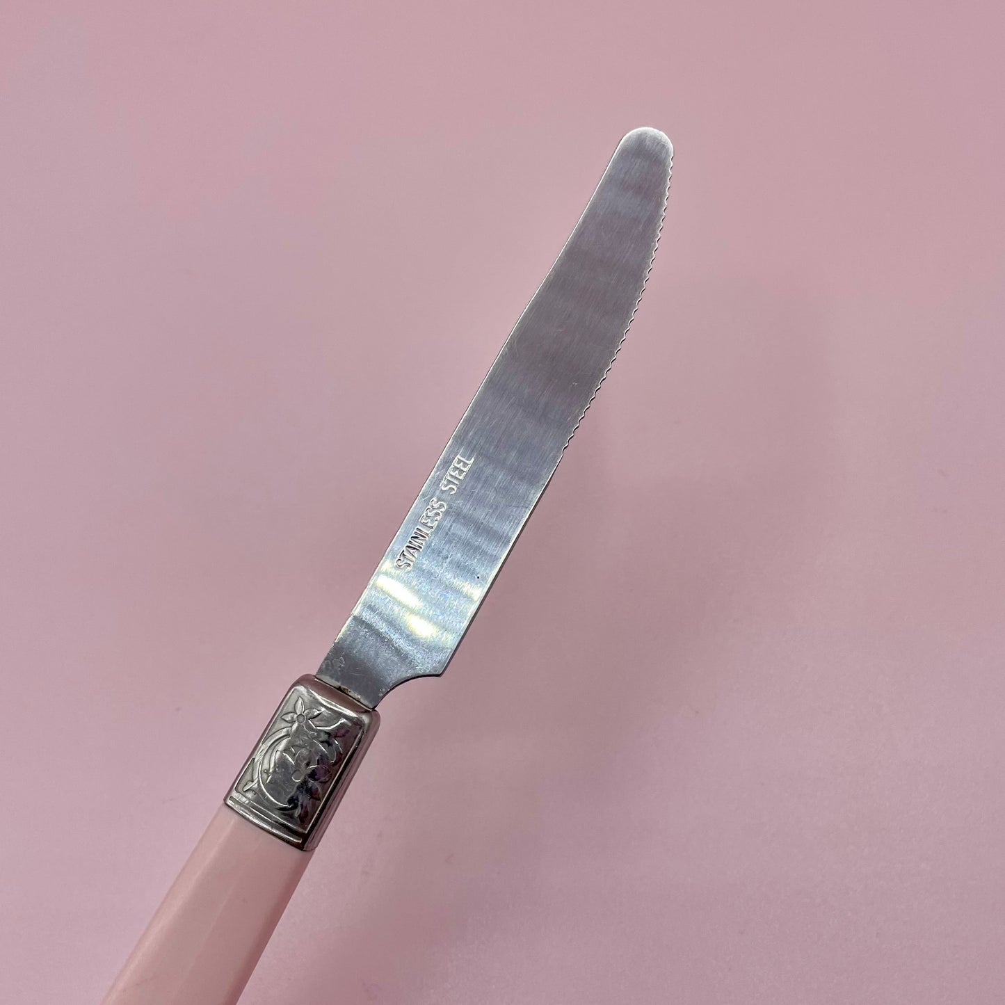 Pink Handle Knife & Fork Set (4)