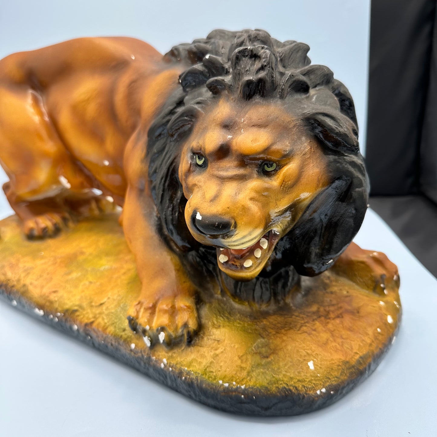 Chalkware Lion Figurine