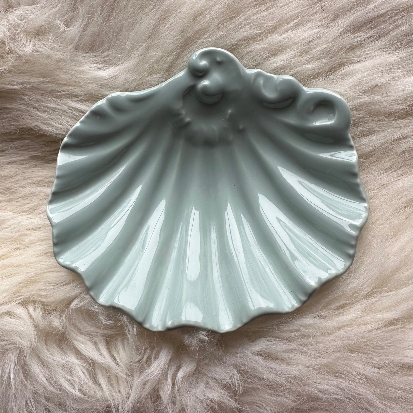 Pale Blue Shell Soap Dish