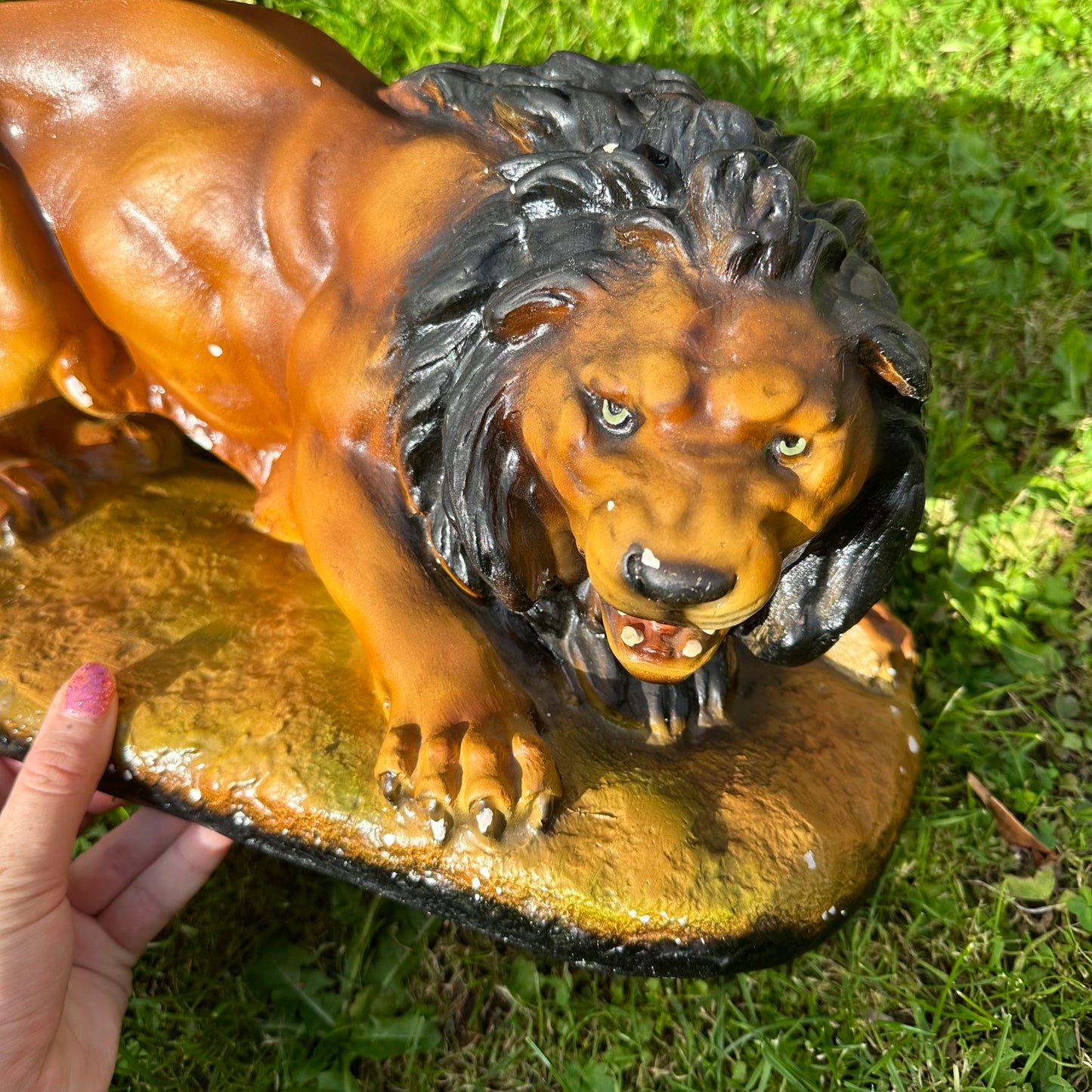 Chalkware Lion Figurine