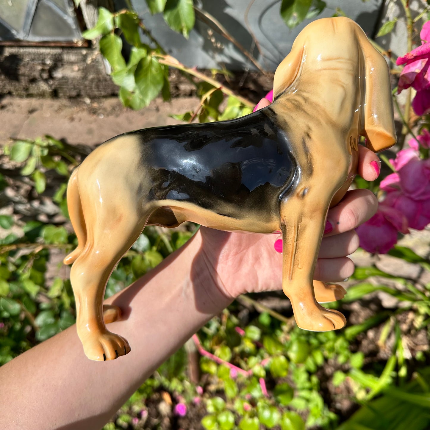 Ceramic Bloodhound Figurine