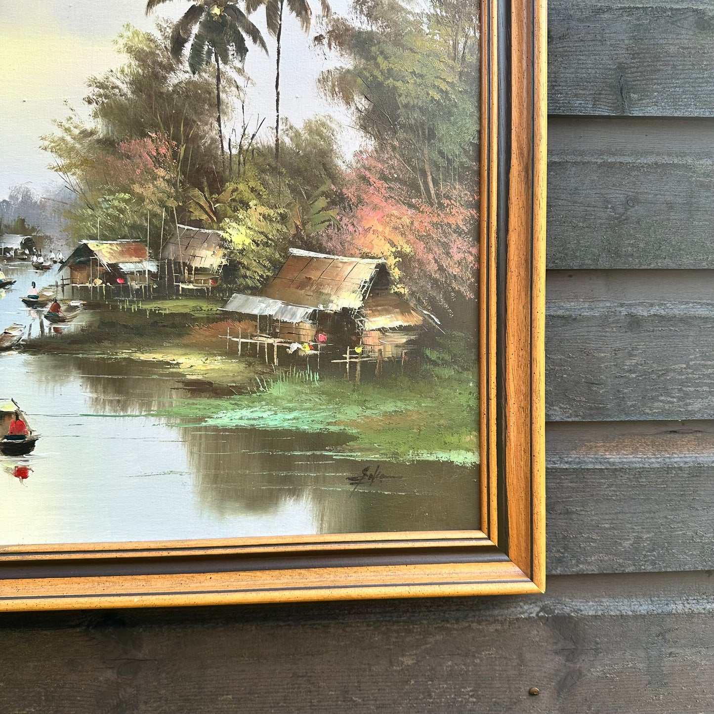 Asian Water Scene Canvas Original