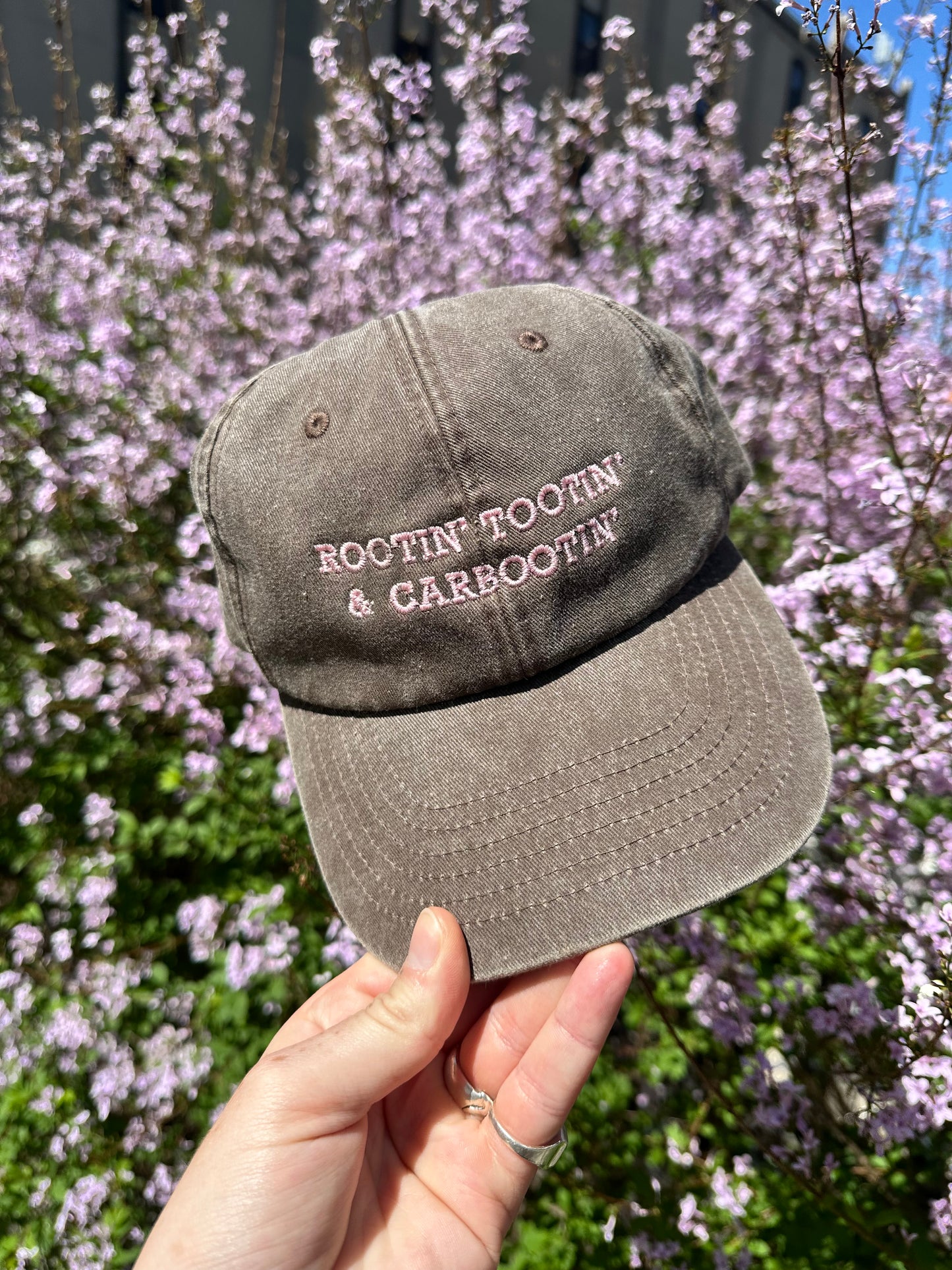 Rootin’ Tootin’ & Carbootin’ Vintage Brown & Baby Pink Cap