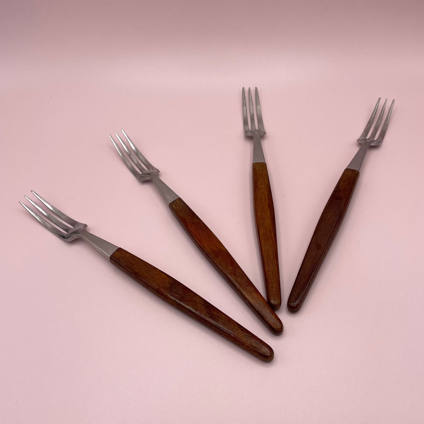 Teak Handle Forks x4