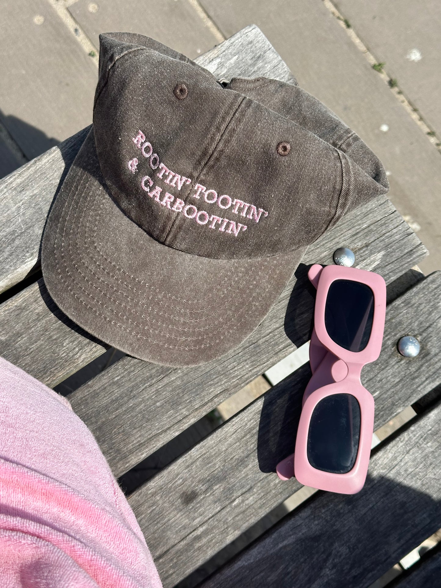 Rootin’ Tootin’ & Carbootin’ Vintage Brown & Baby Pink Cap