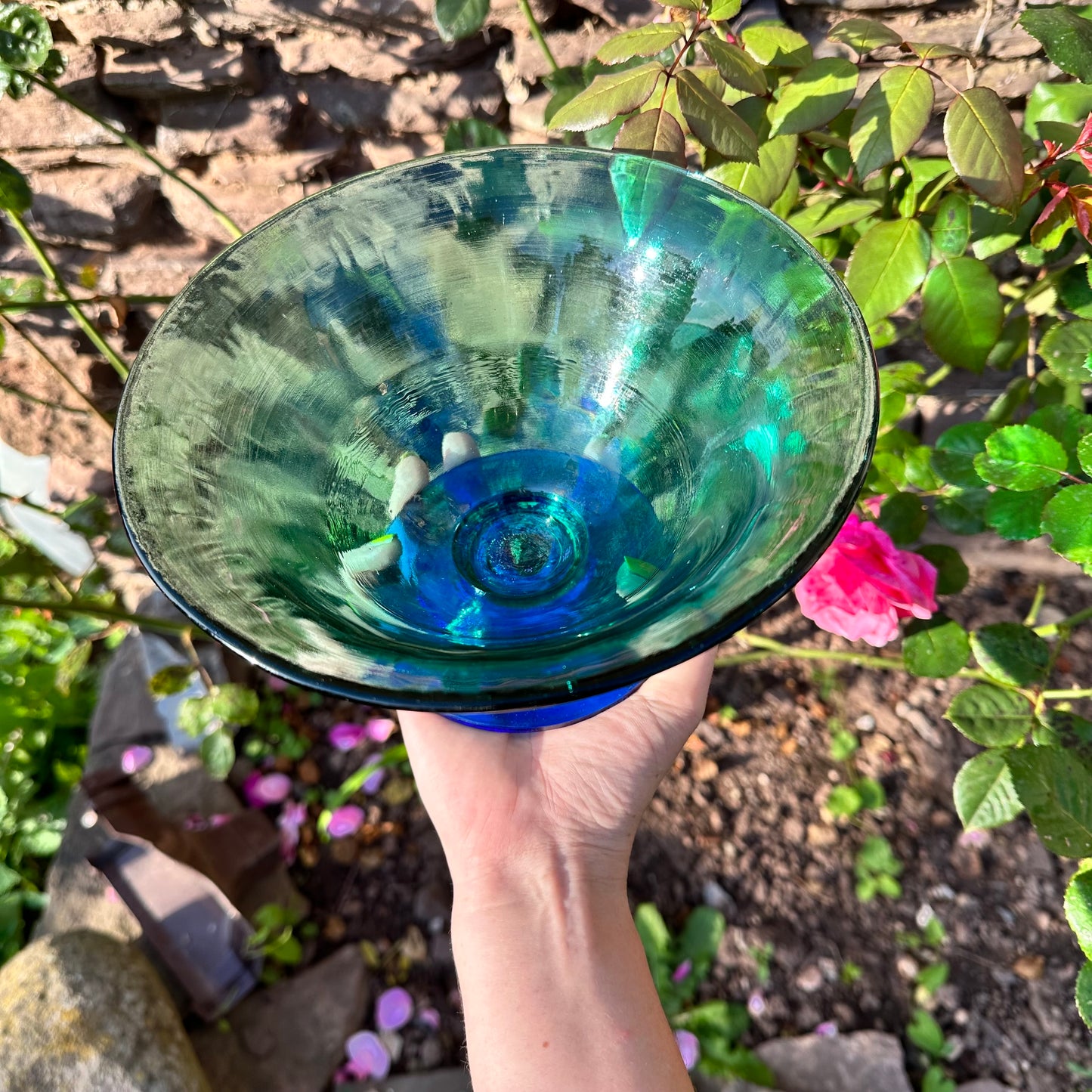 Green & Blue Glass Bowl