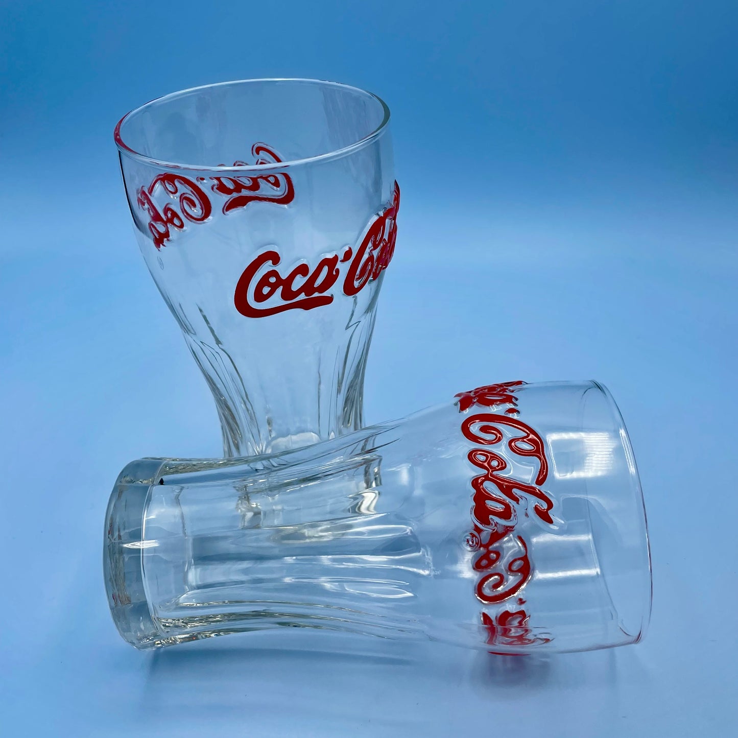 Clear Coke Glasses x 4