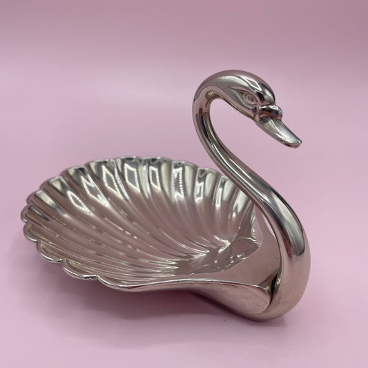 Silver Scallop Swan Ashtray