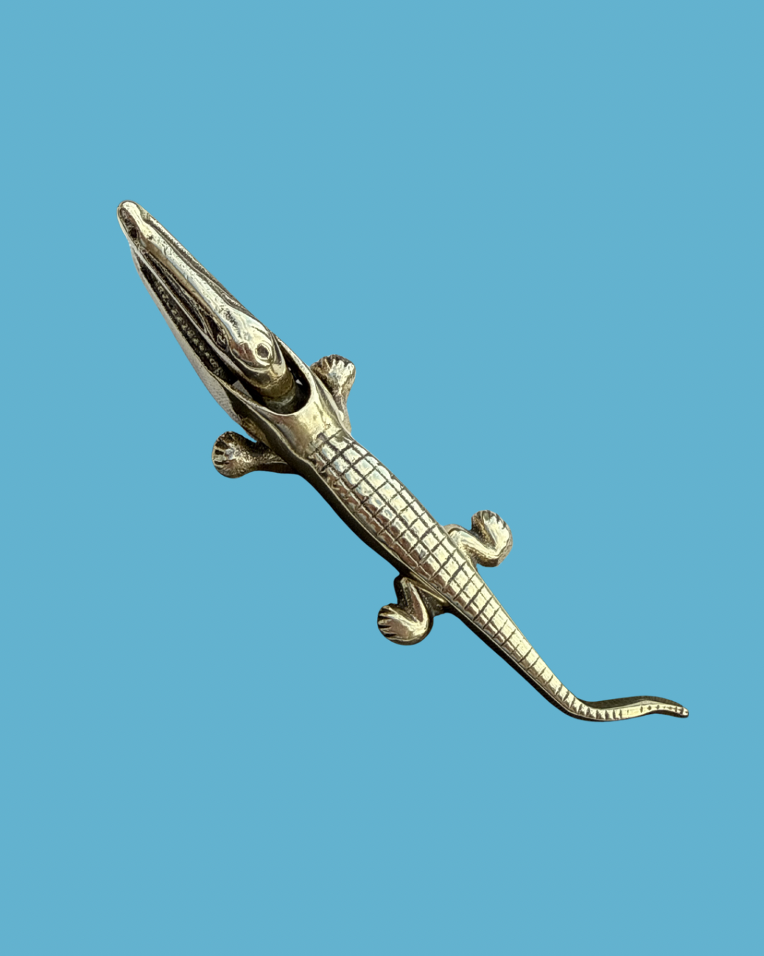 Brass Crocodile Nutcracker