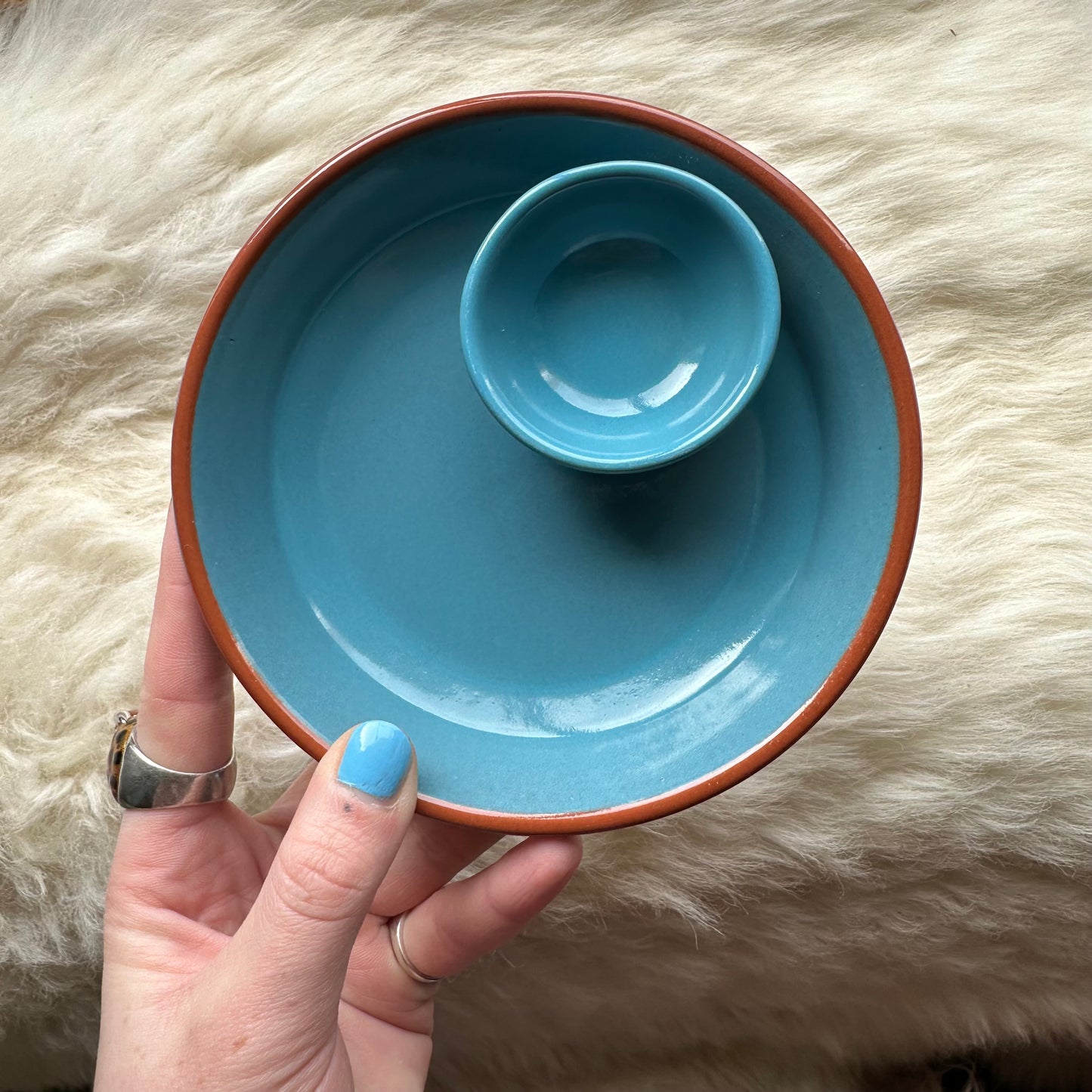 Blue & Terracotta Nibbles Dish