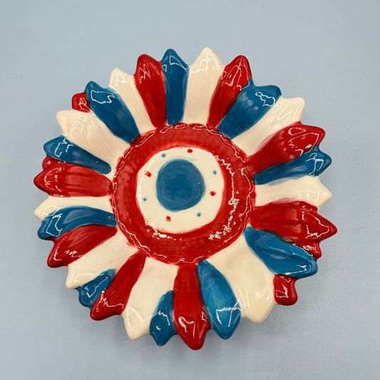 Red & Blue Ceramic Dish