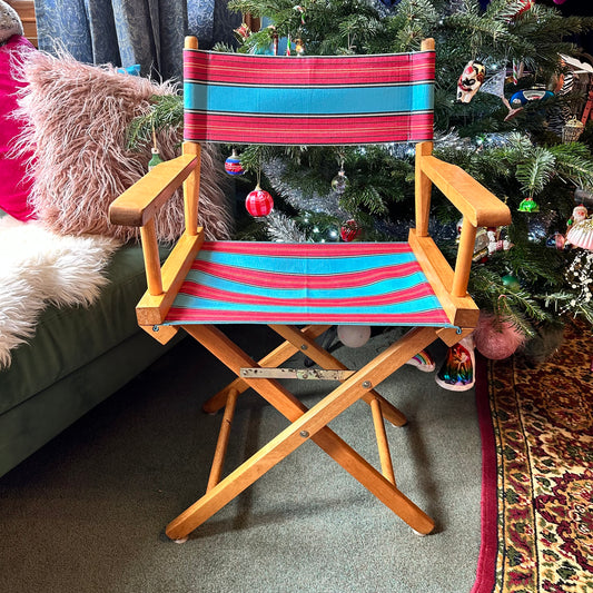 Candy Striped Director's Chair (Red & Blue)