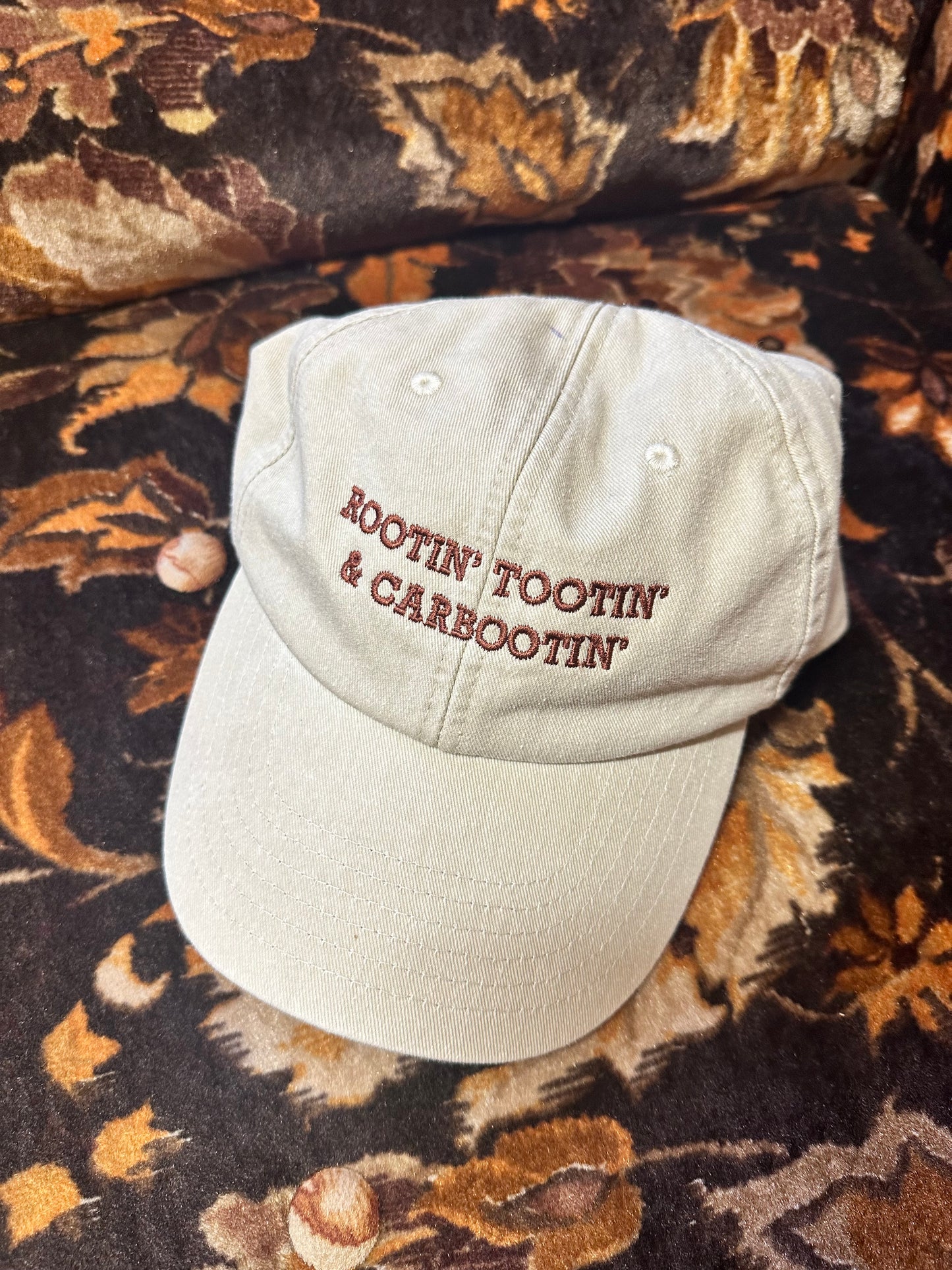 Rootin’ Tootin’ & Carbootin’ Beige & Chocolate Cap Hat