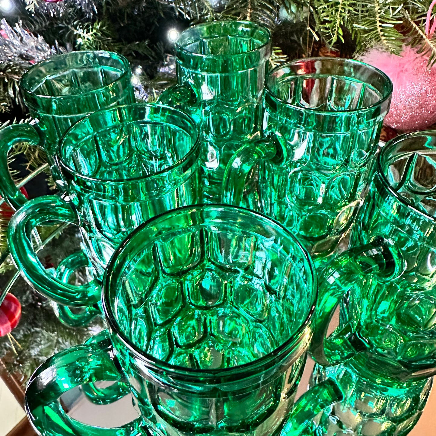 Green Half Pint Tankards (Pair)