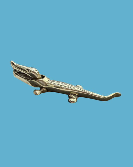 Brass Crocodile Nutcracker