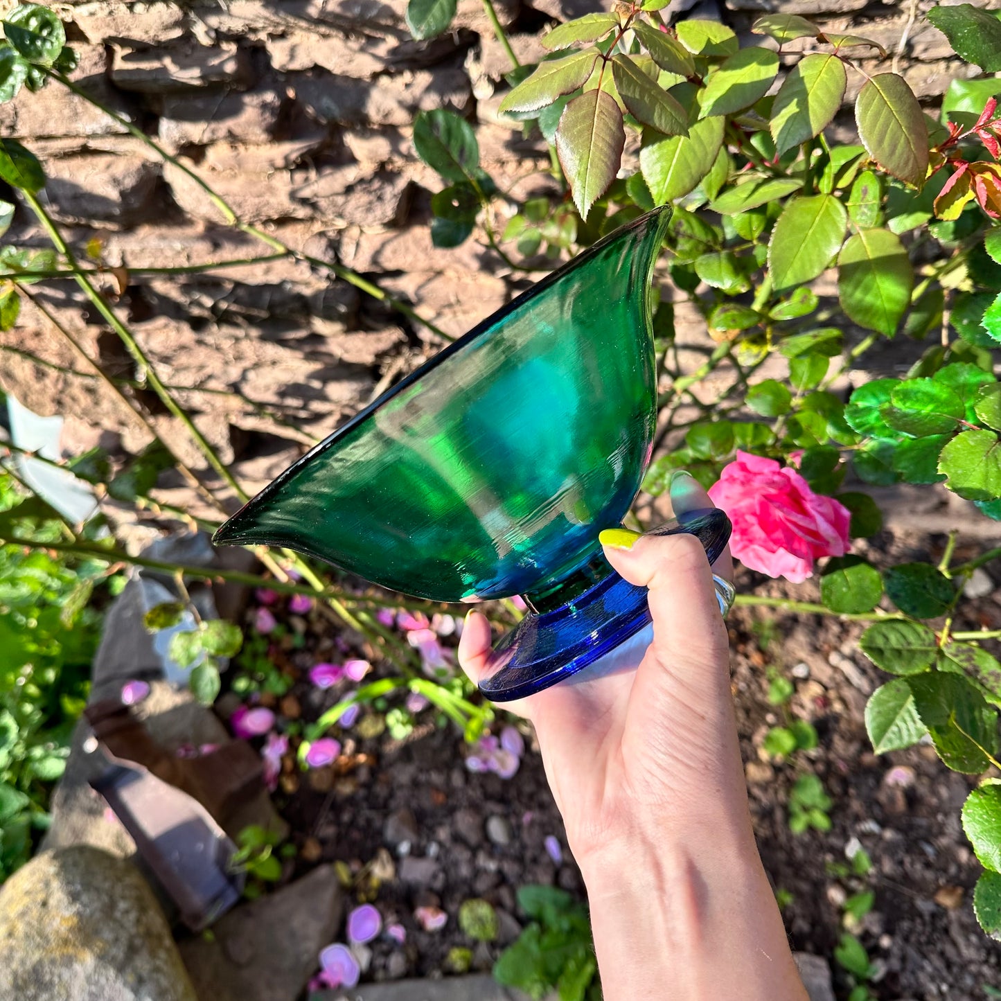 Green & Blue Glass Bowl