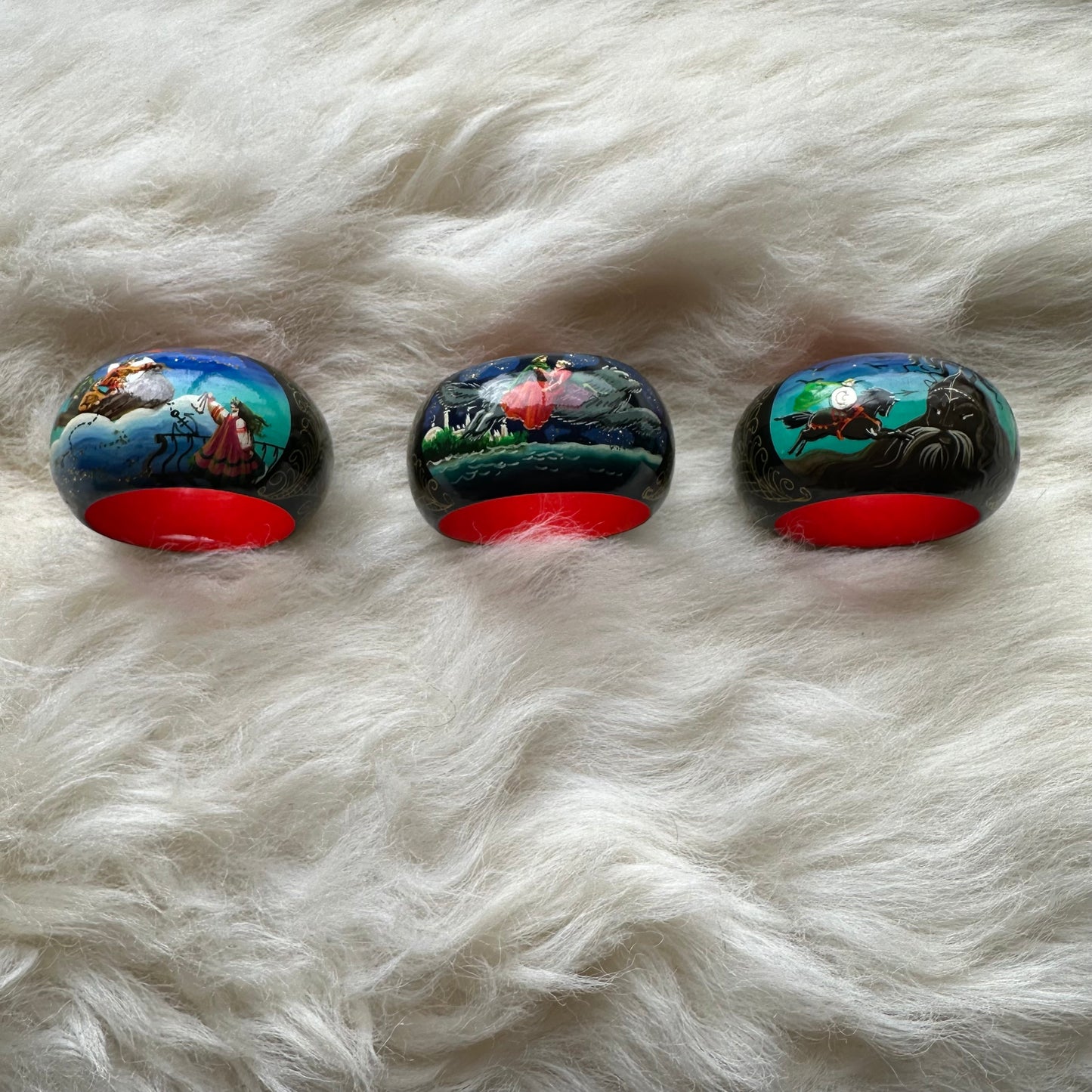 Hand Painted Napkin Rings (X6)