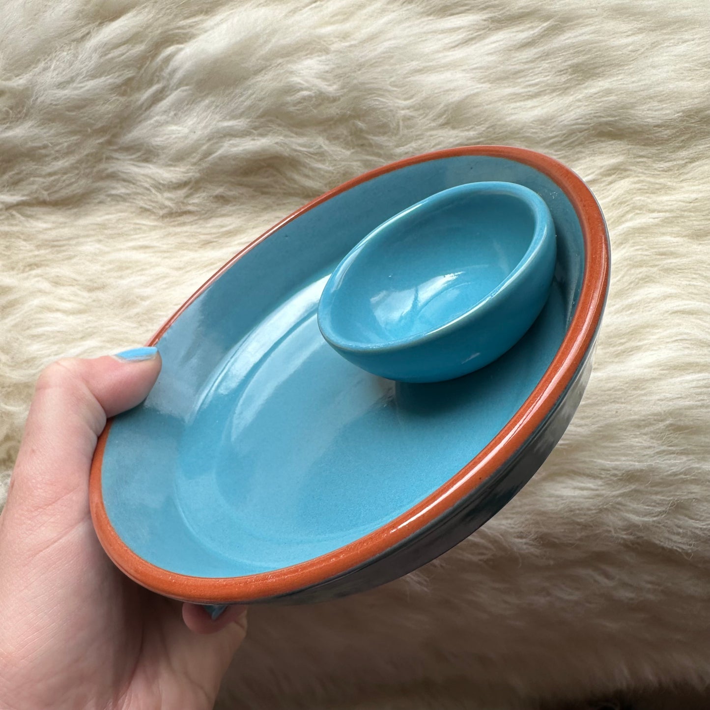 Blue & Terracotta Nibbles Dish