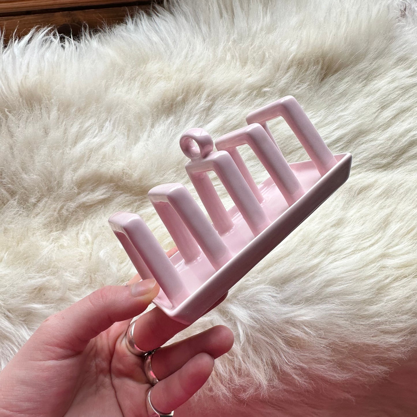 Carlton Ware Pink Toast Rack