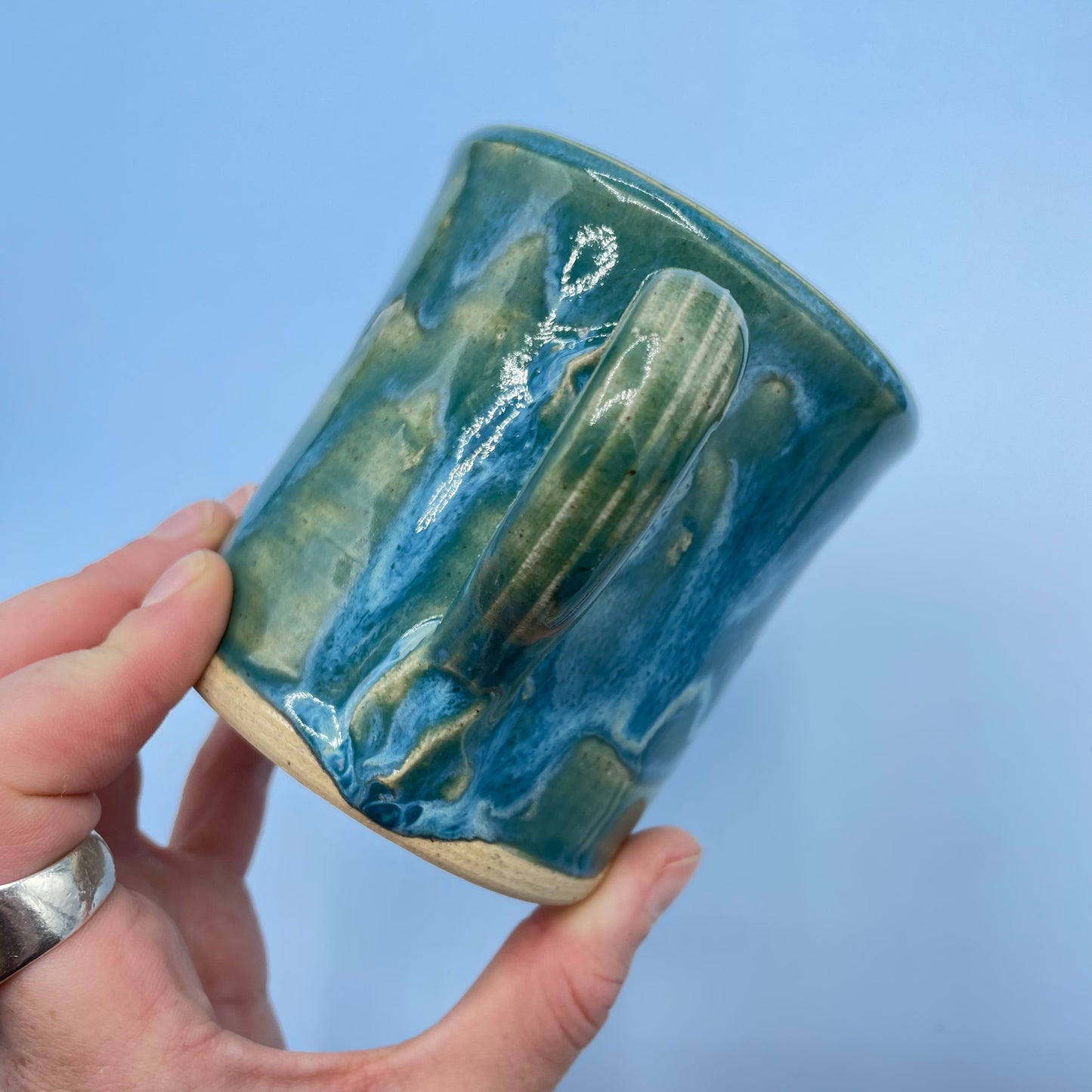 Green & Blue Drip Glaze Mug