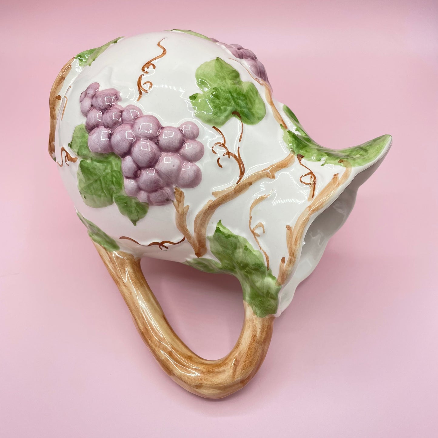 Grape Design Textured Ceramic Jug