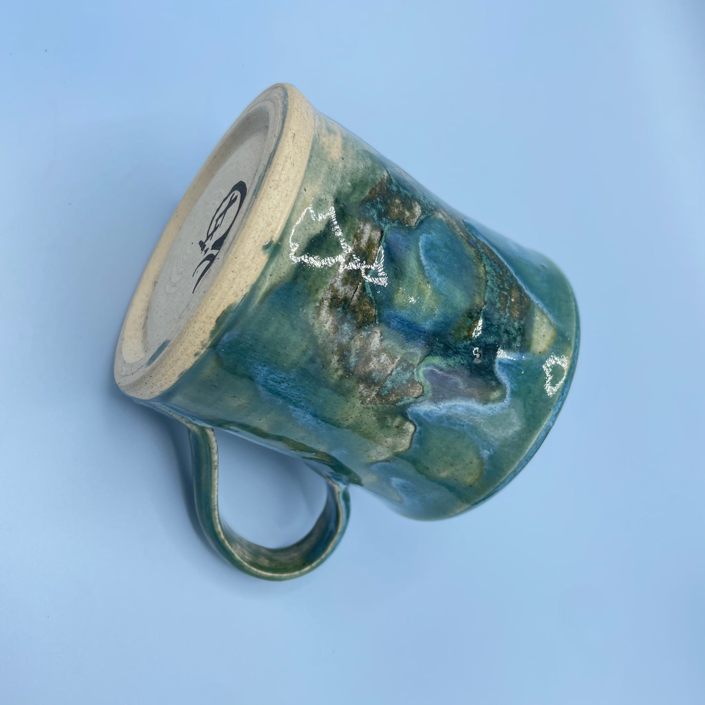 Green & Blue Drip Glaze Mug