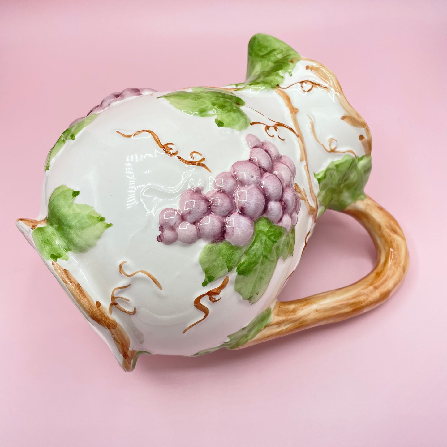 Grape Design Textured Ceramic Jug