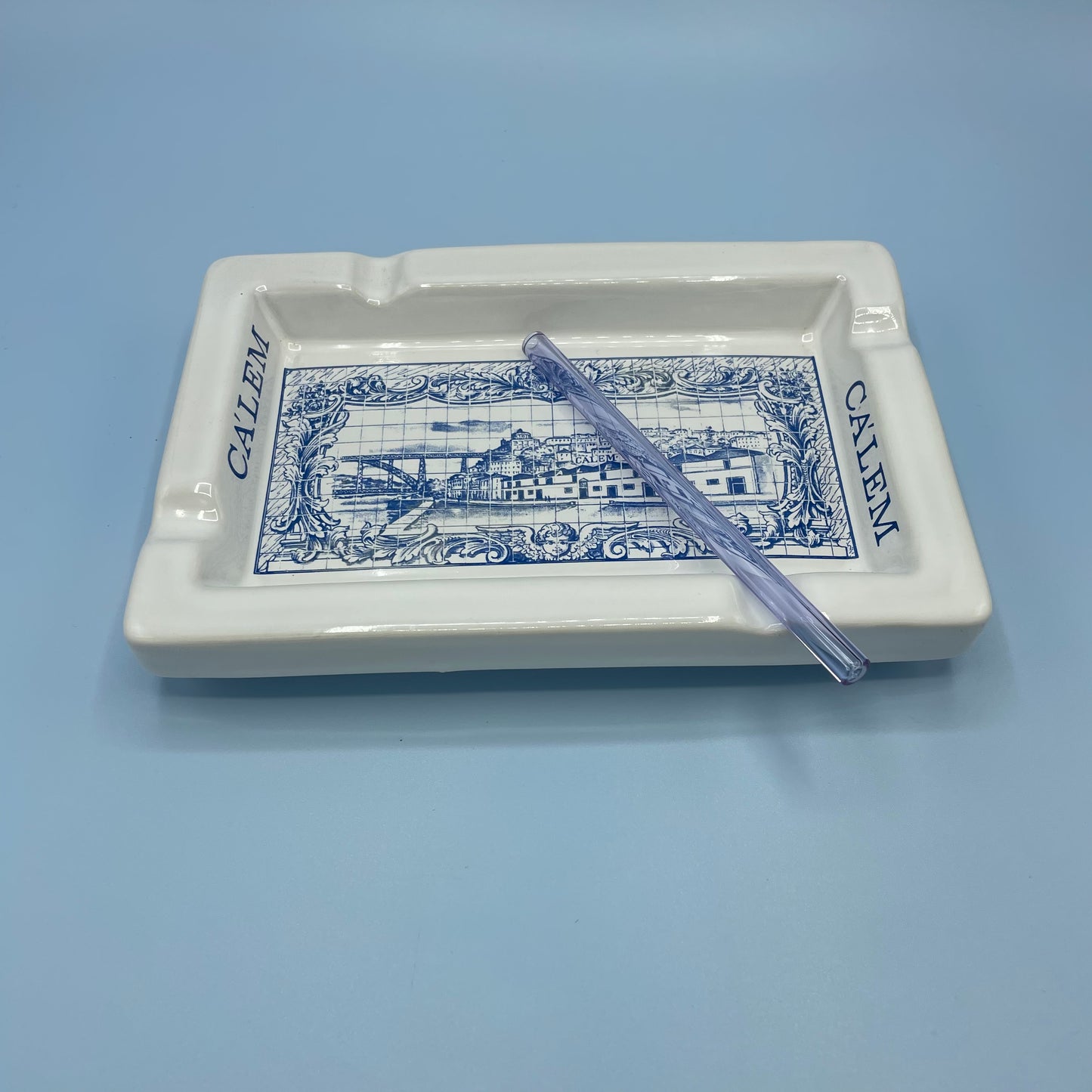 White & Blue Ca'lem Ashtray