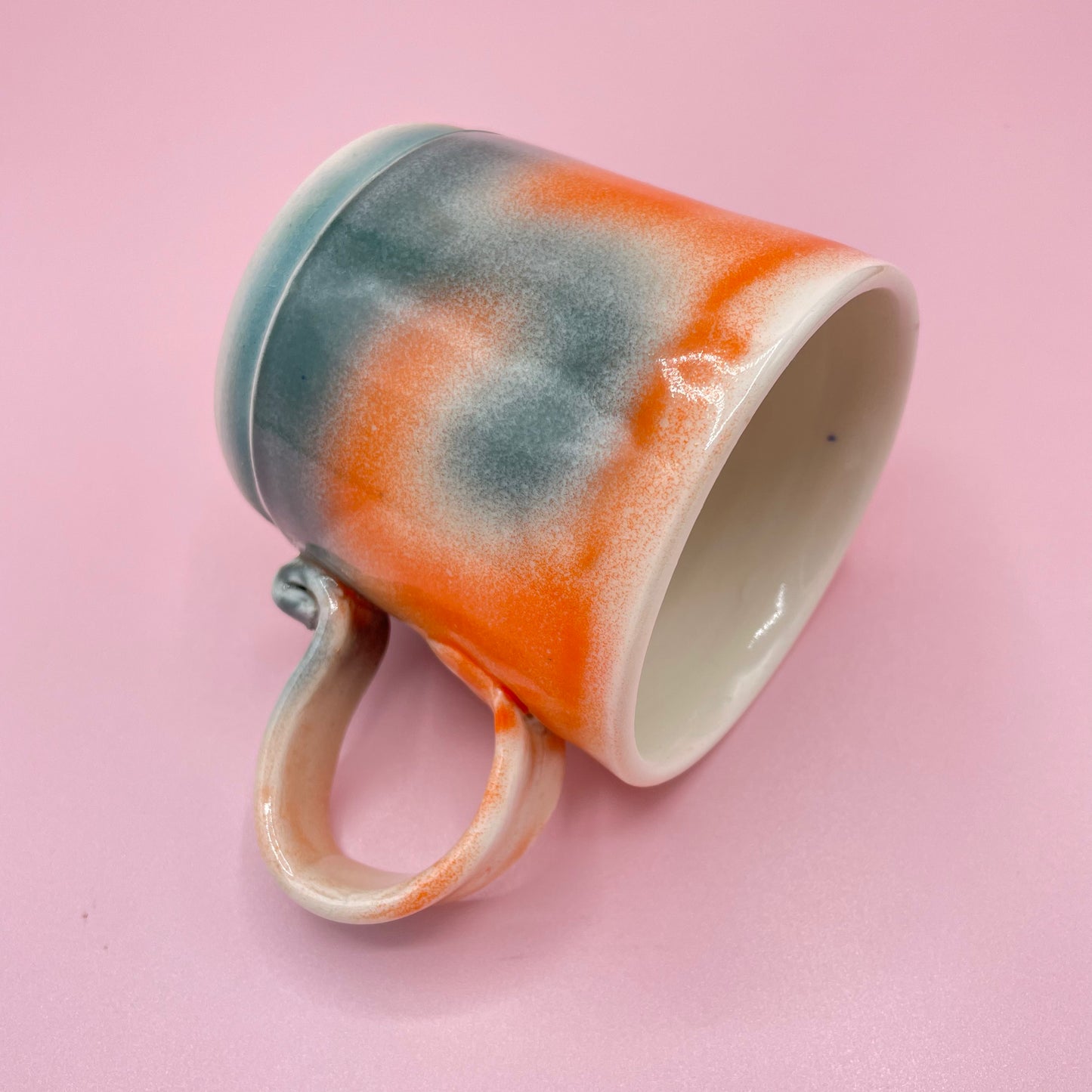 Orange & Grey Glazed Mug