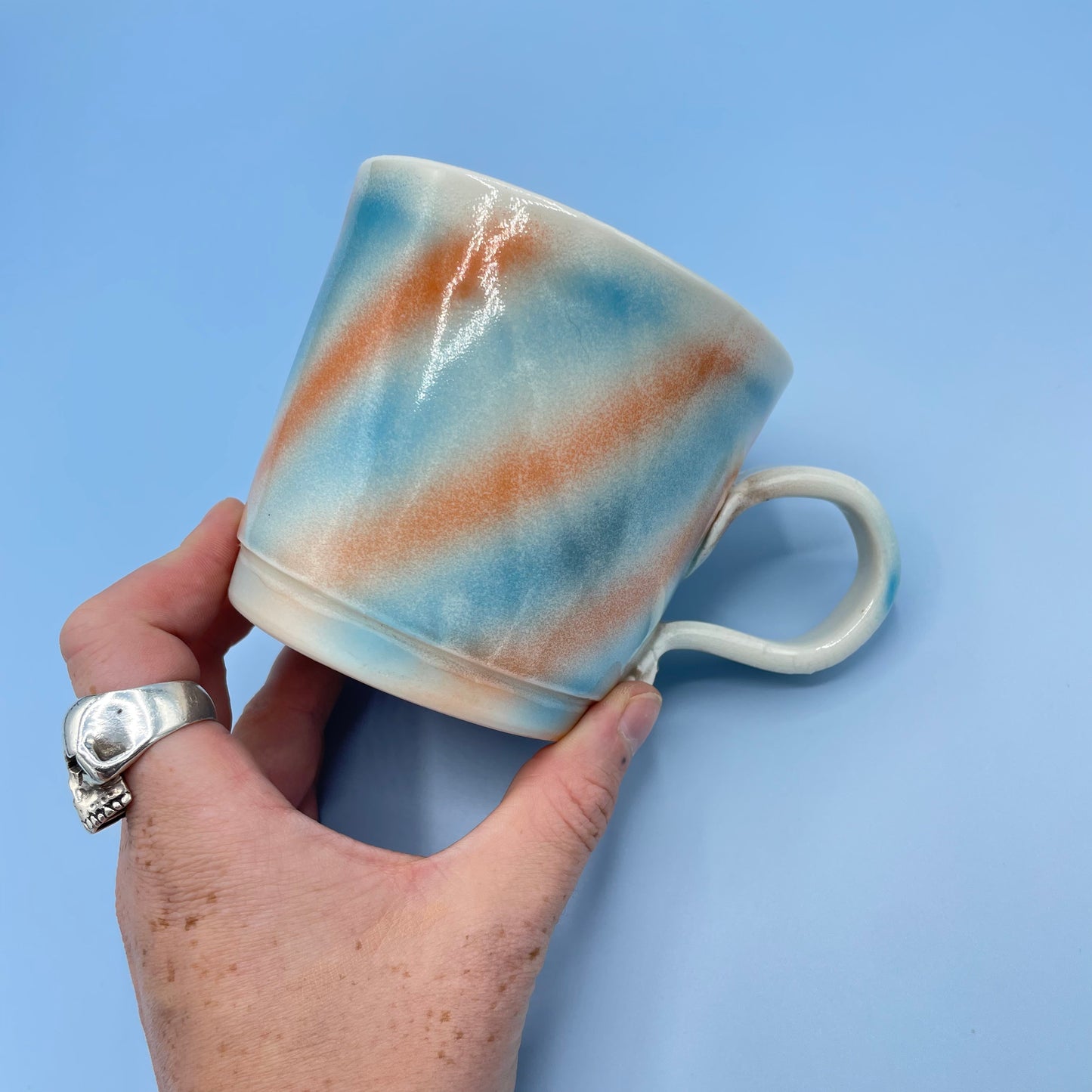 Blue & Orange Stripe Mug