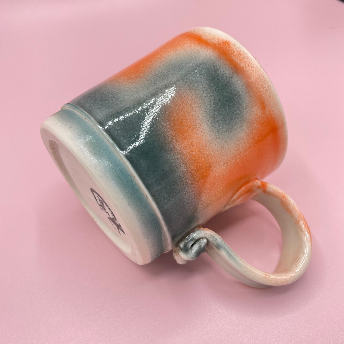 Orange & Grey Glazed Mug