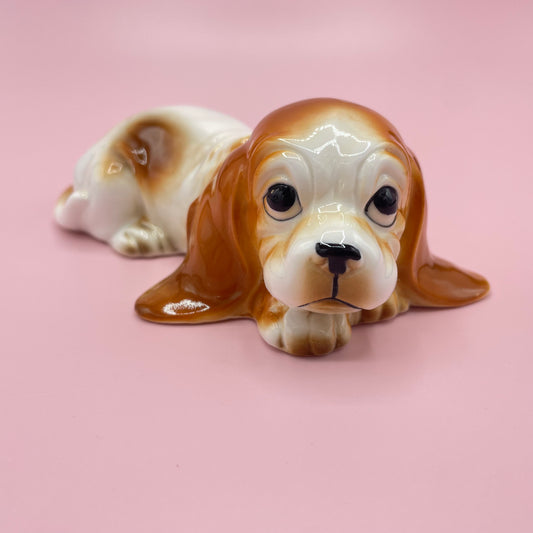 White & Tan Blood Hound Figurine