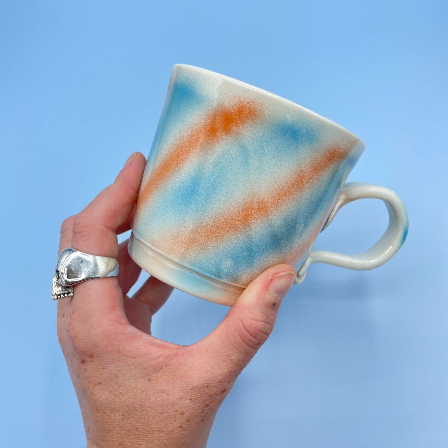 Blue & Orange Stripe Mug