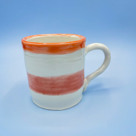 Orange & Cream Striped Mug